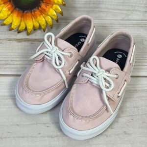 Sperry Kids Pink Canvas Boat Shoes Memory Foam Loafers STL167676 Size 11M